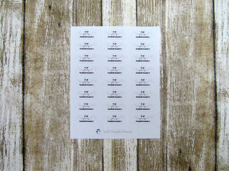Car Care Planner Stickers