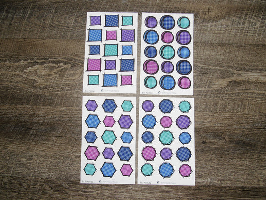 Doodle Grid Shapes- Be A Mermaid