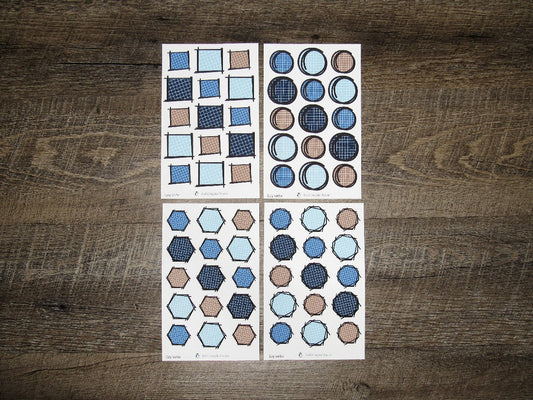 Doodle Grid Shapes- Cozy Winter