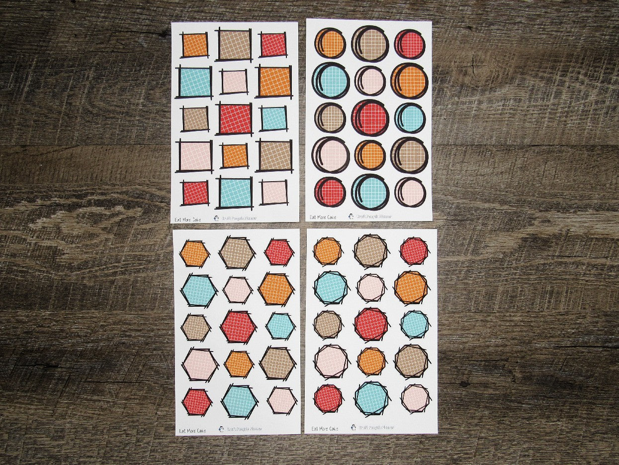 Doodle Grid Shapes- Eat More Cake