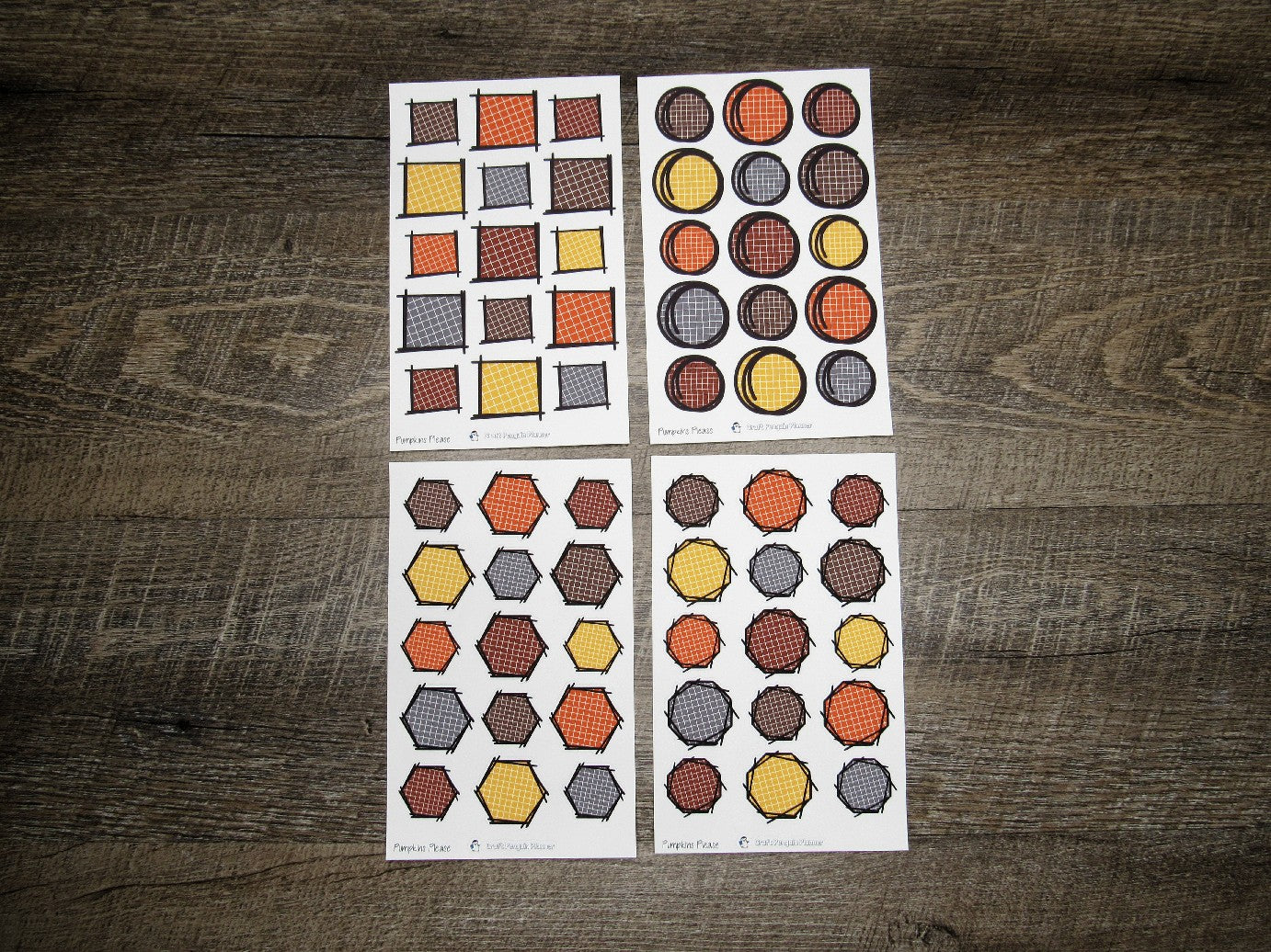 Doodle Grid Shapes- Pumpkins Please