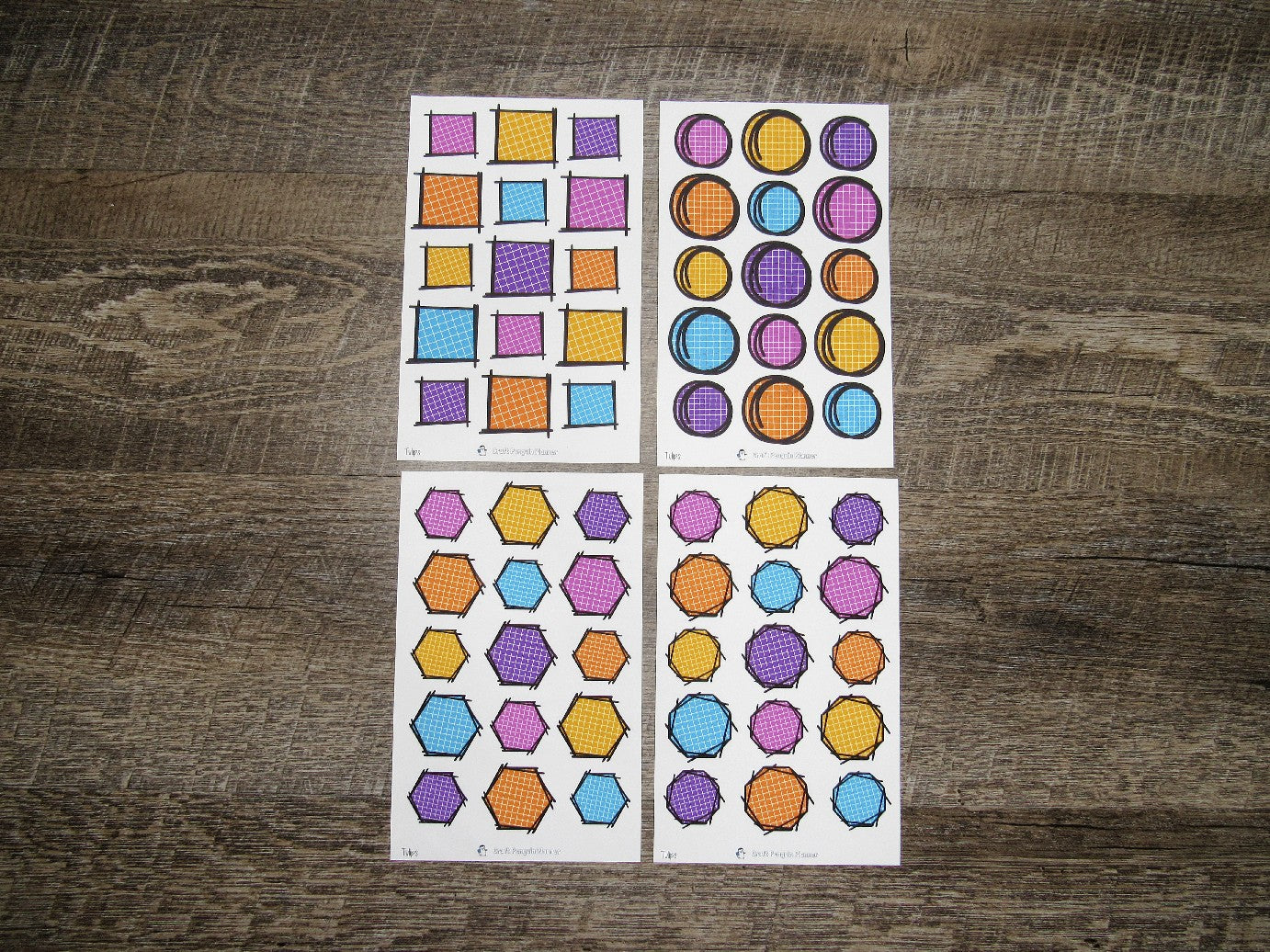 Doodle Grid Shapes- Tulips