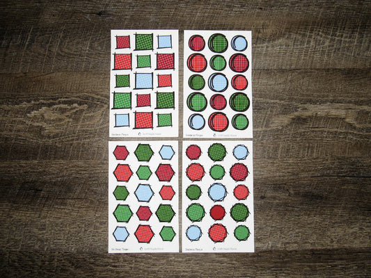 Doodle Grid Shapes- Christmas Penguin