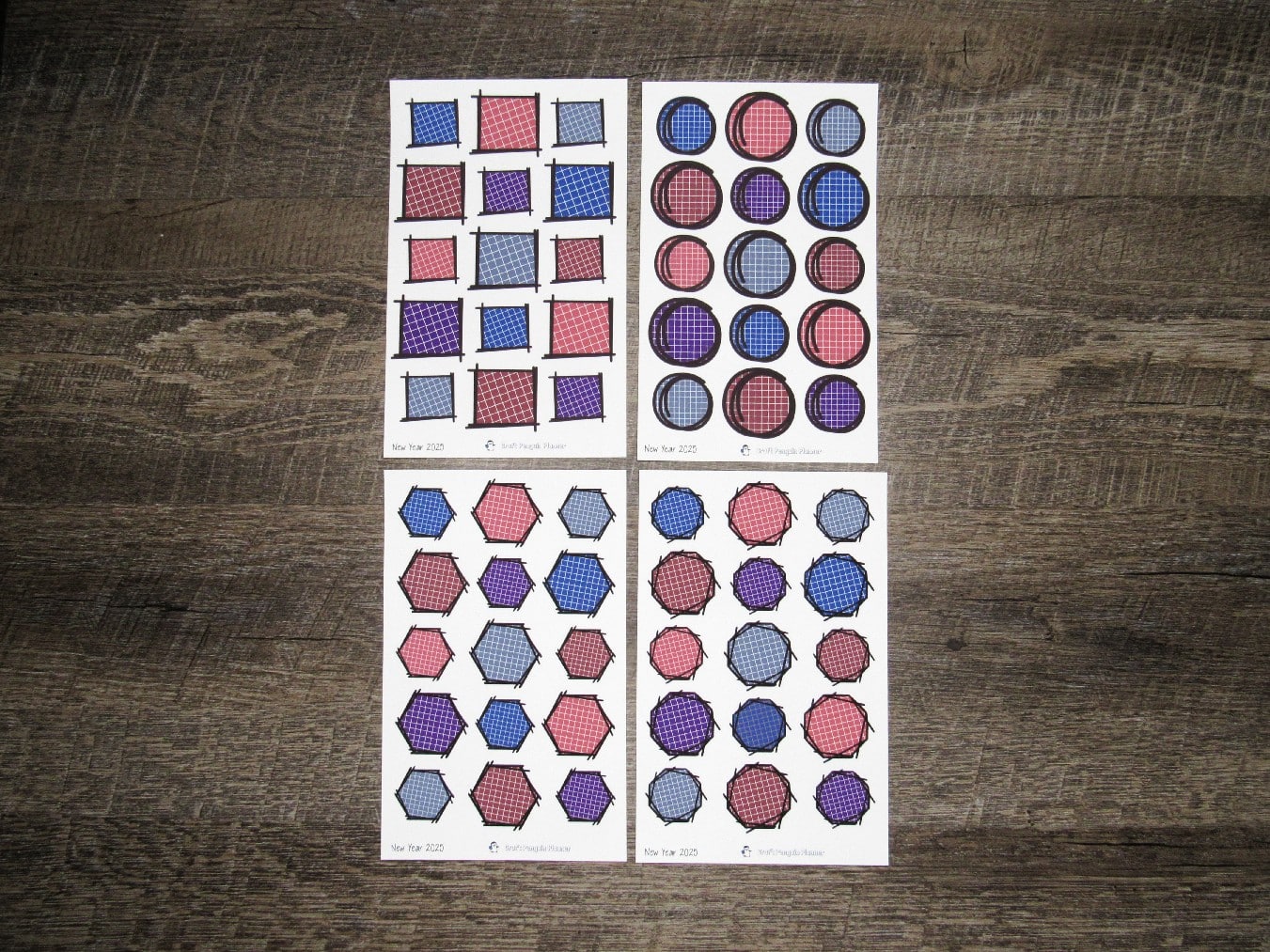 Doodle Grid Shapes- New Year 2026