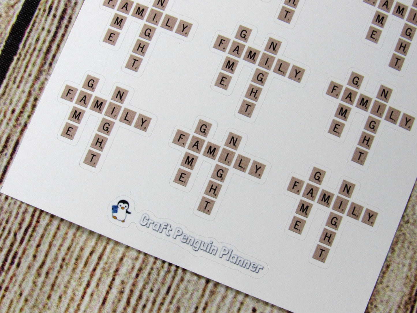 Family Game Night tile stickers