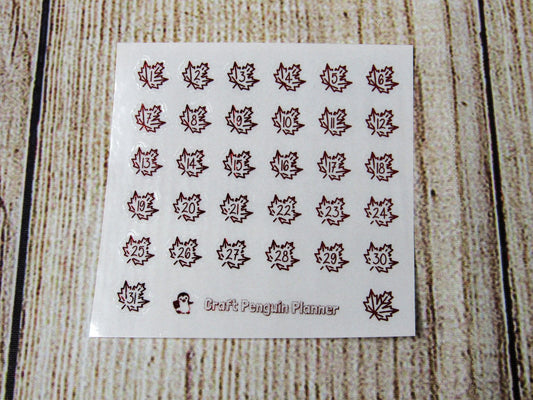 FOILED Leaf Date Dots