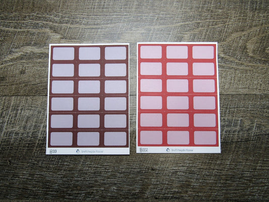 Half Boxes- Individual Color Sheets- HB001-HB030