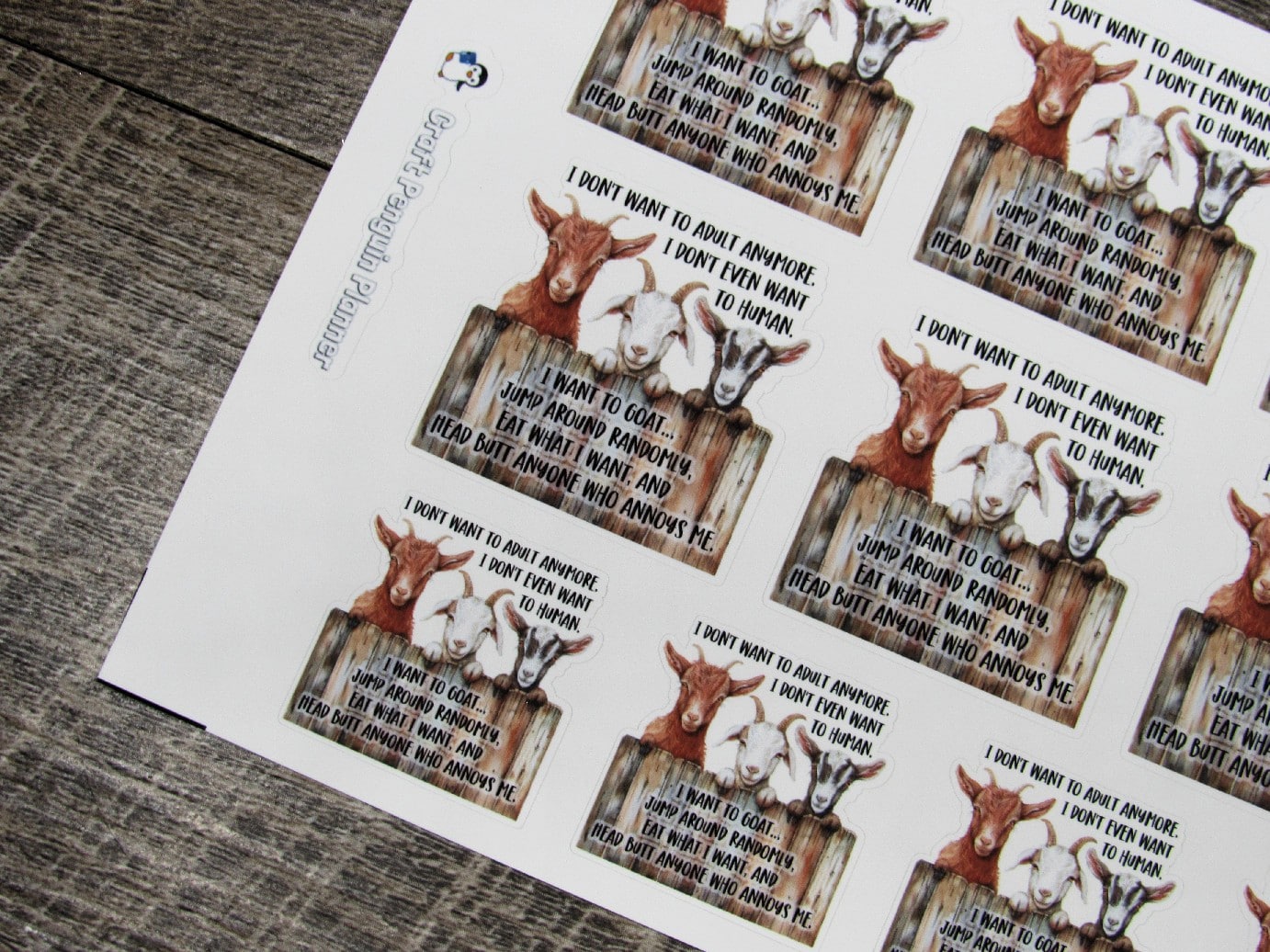 I want to goat Quote stickers