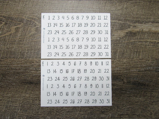 Large Script Date Dots