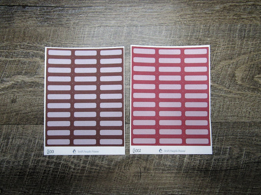 Quarter Boxes- Individual Color Sheets- QB001-QB050