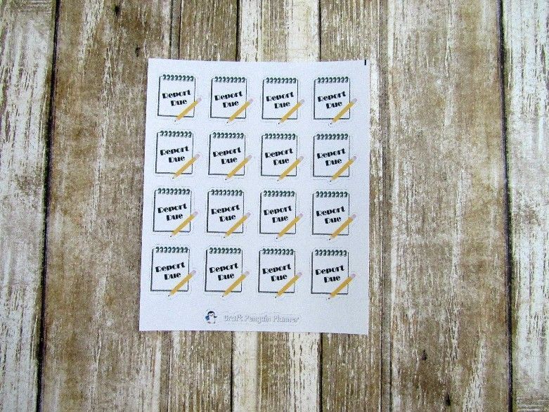 Report Due Stickers