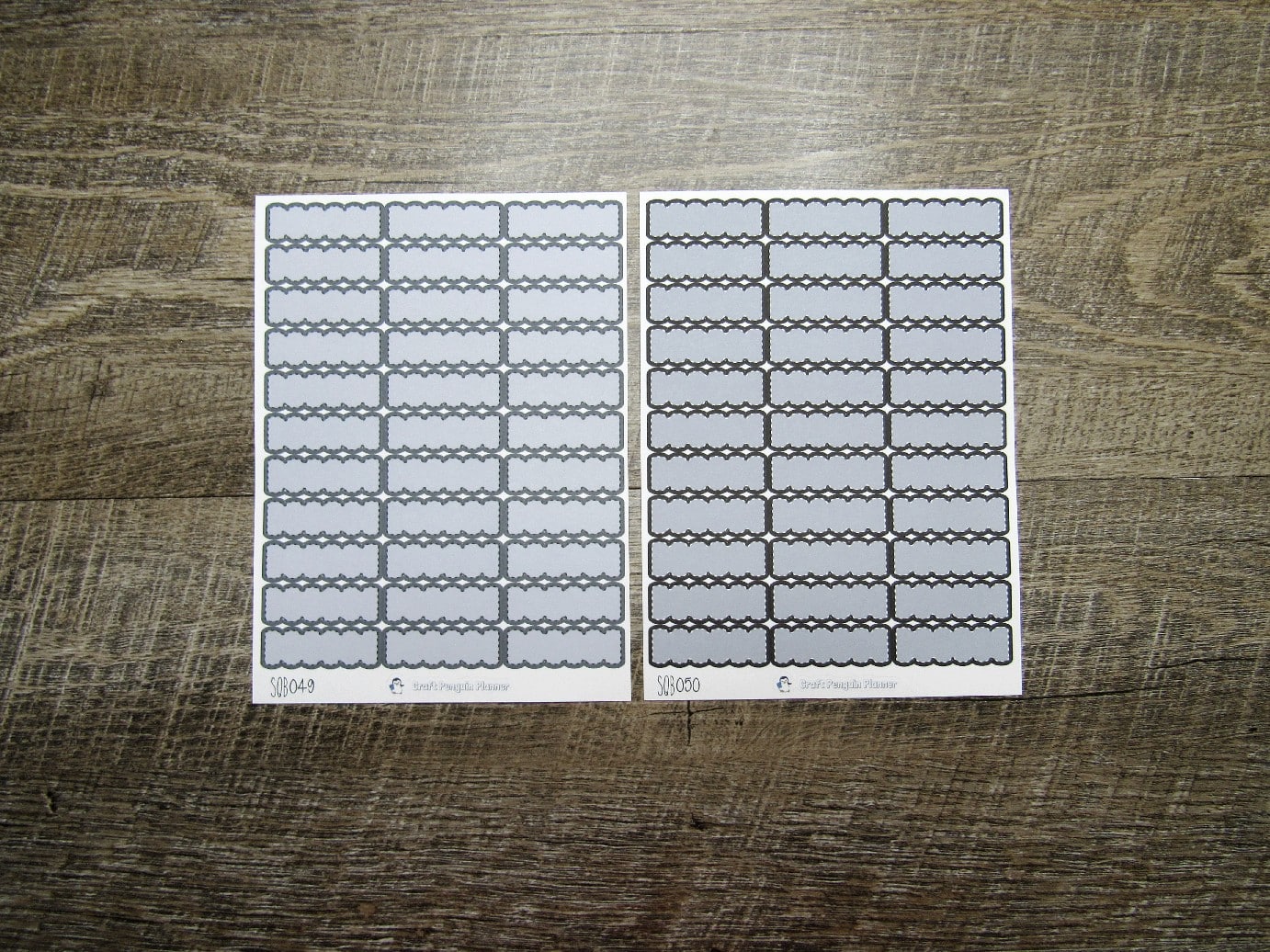 Scalloped Quarter Boxes- Individual Color Sheets- SCQB001-SCQB050