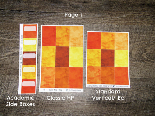 Shades of Orange/Yellow Weekly, CHOOSE YOUR KIT