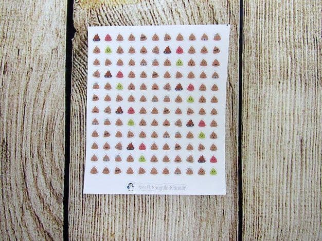Tiny Poop Emoji Stickers