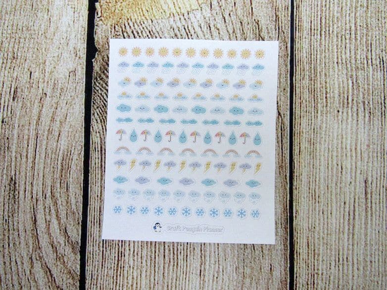 Tiny Weather mix stickers