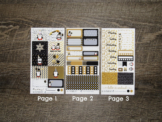 New Year Penguin Party Weekly, VERTICAL WEEKS- UPDATED for 2026