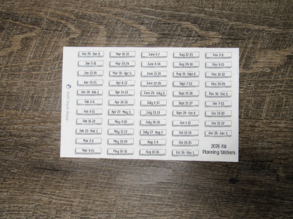 2026 Kit Planning Stickers