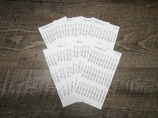 2027 Date Strips