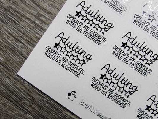 Adulting- Would not Recommend Quote