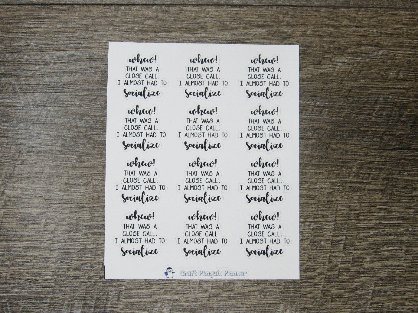 Almost had to Socialize Quote Sticker