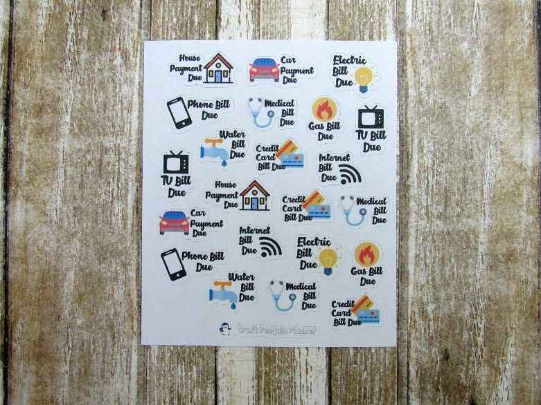 Household bills icon stickers
