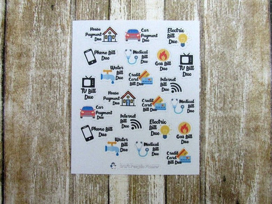 Household bills icon stickers