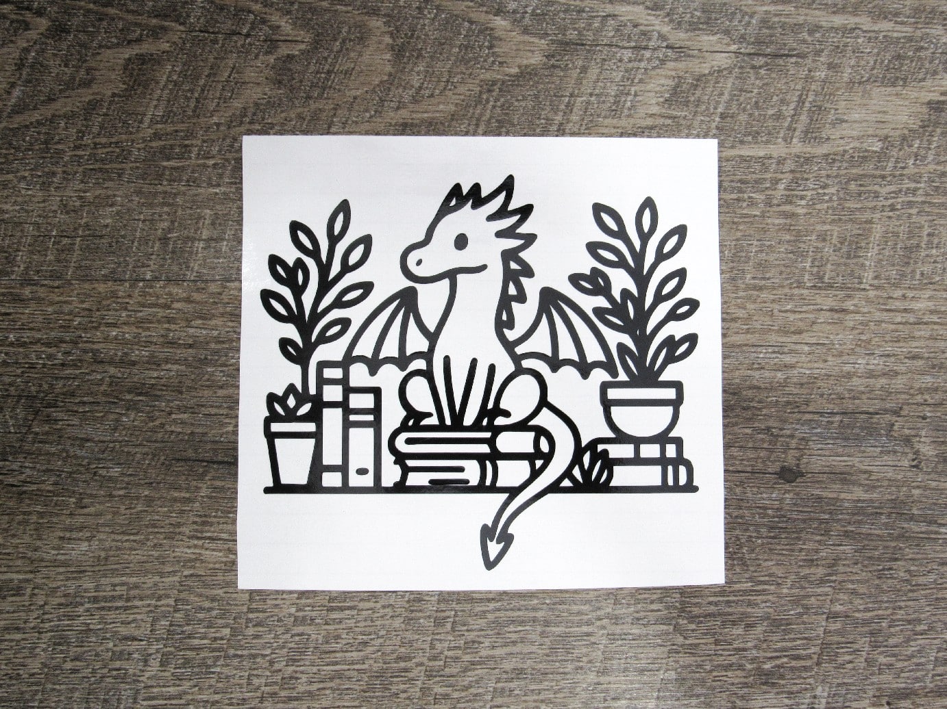 Bookshelf Dragon Vinyl Decal