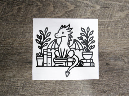 Bookshelf Dragon Vinyl Decal
