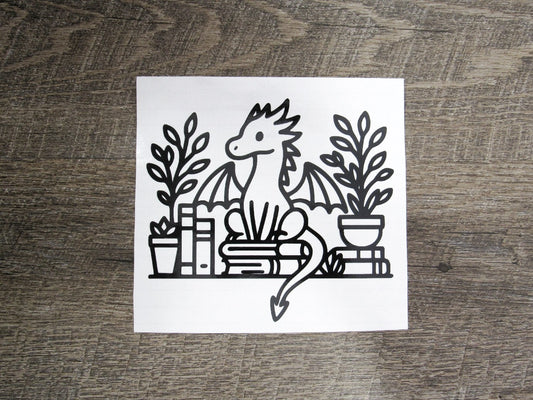Bookshelf Dragon Vinyl Decal