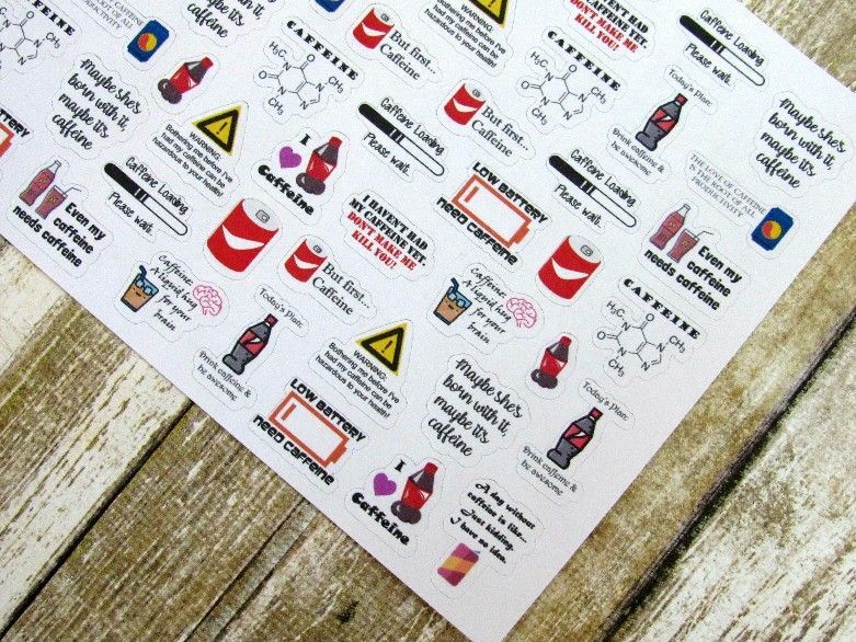 Caffeine Quotes Stickers