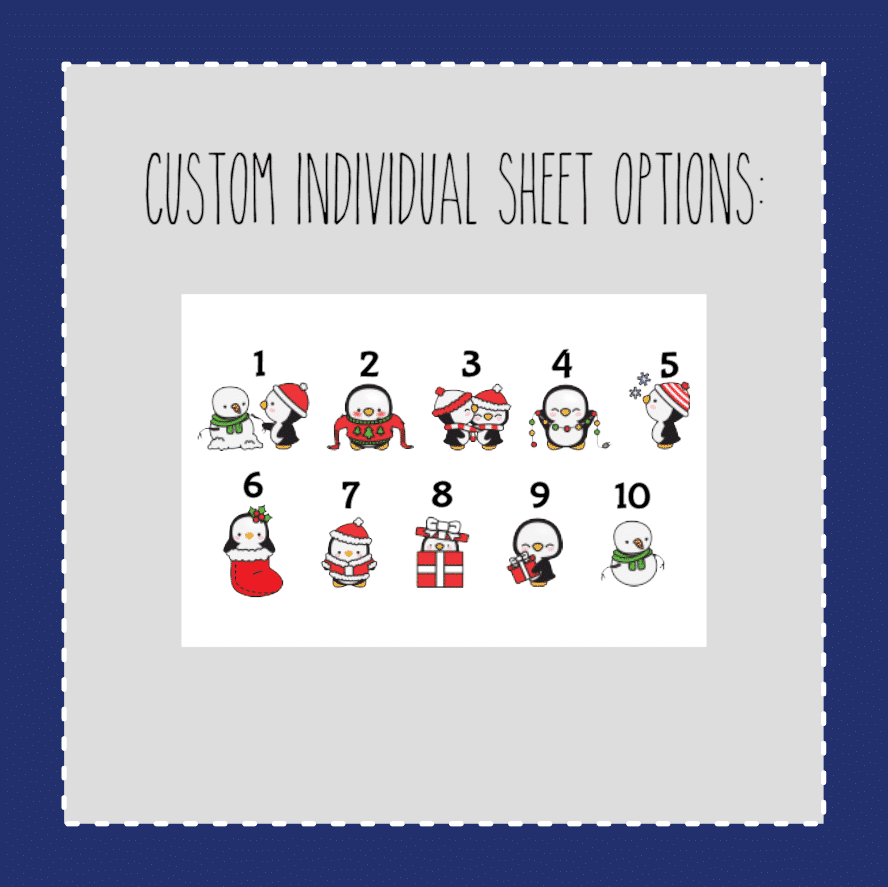 Christmas Petey Penguin- CUSTOM SHEET