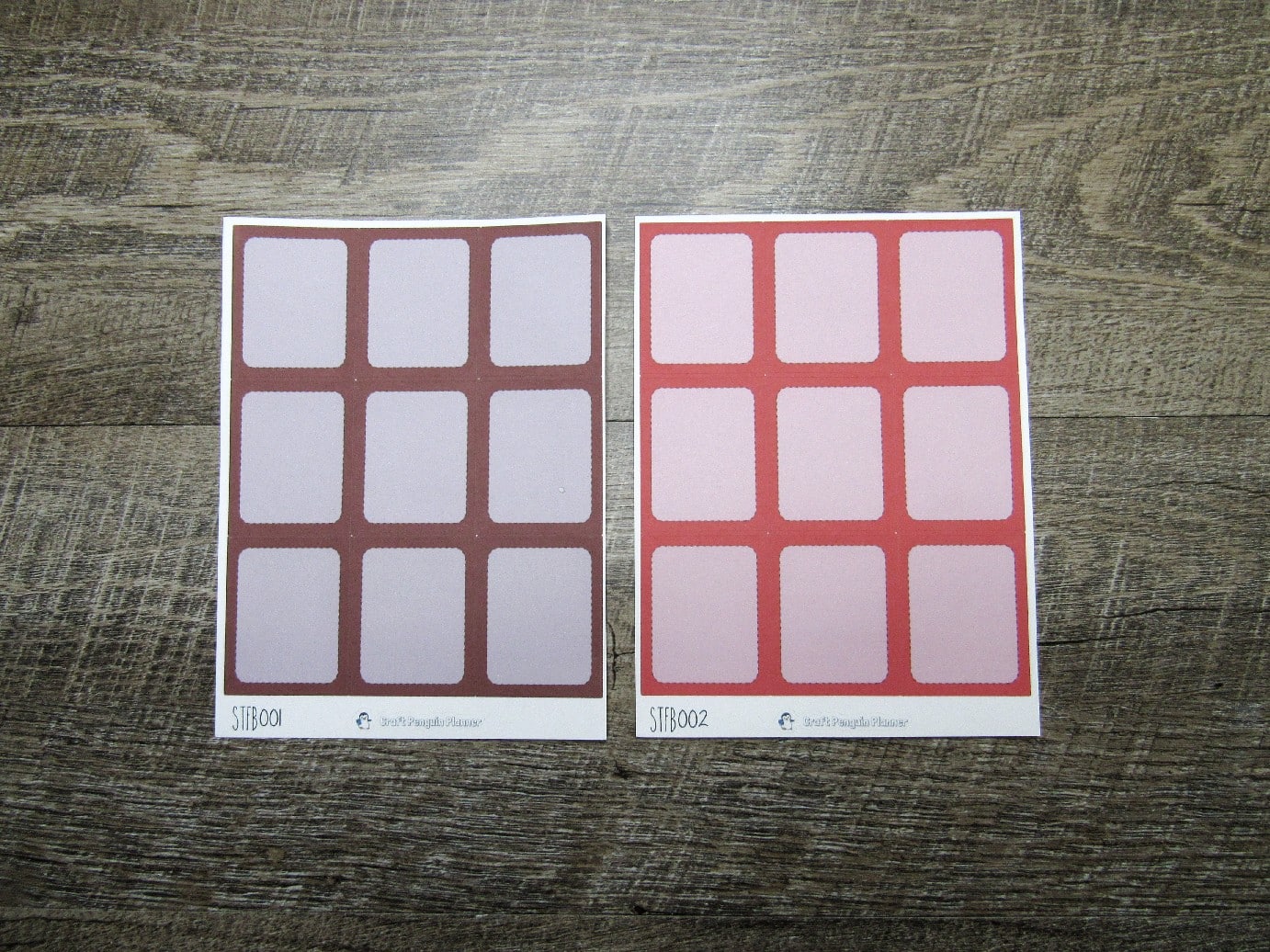 Standard Full Boxes- Individual Color Sheets- STFB001-STFB030