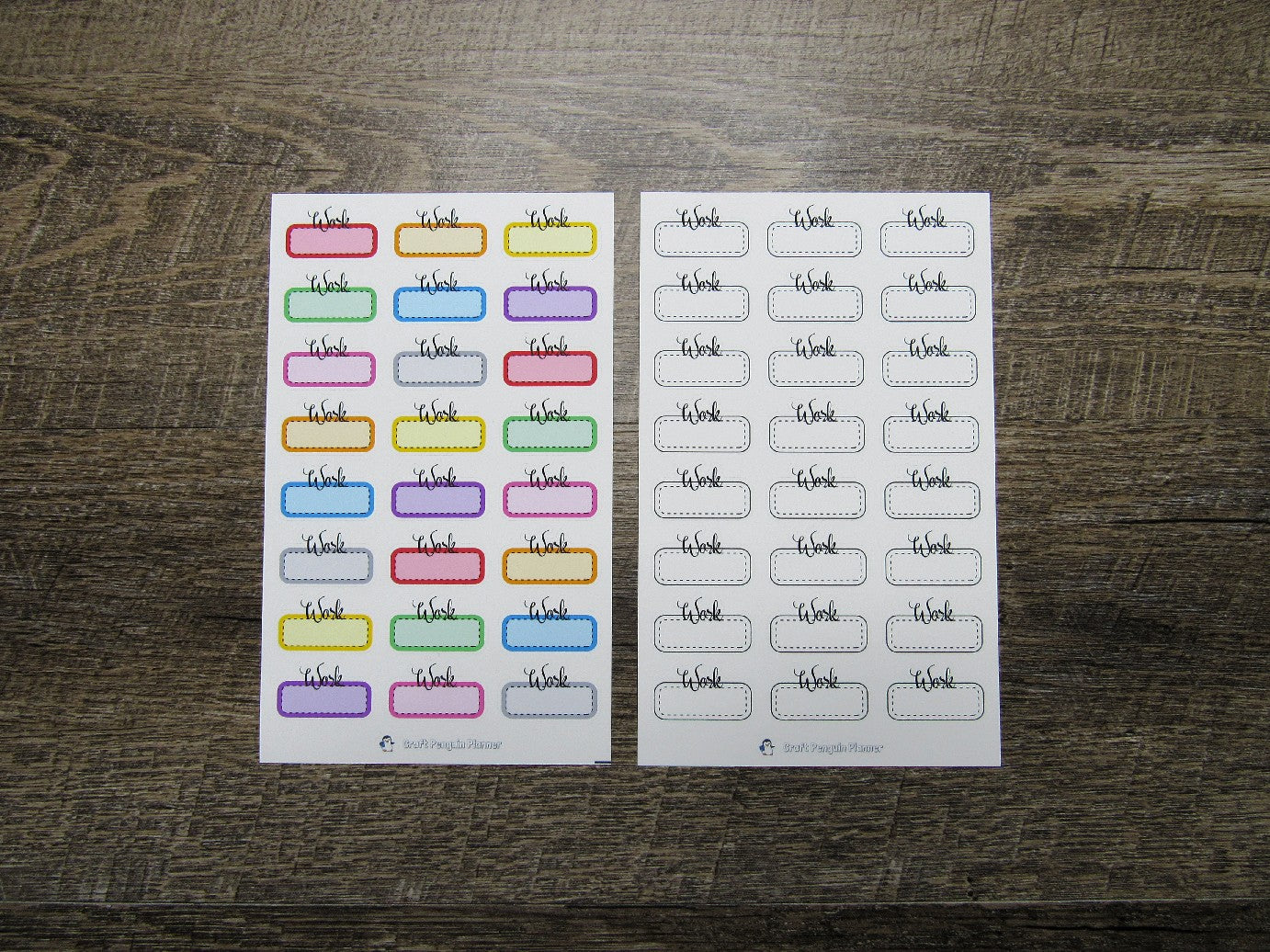 Work Script Box Sticker