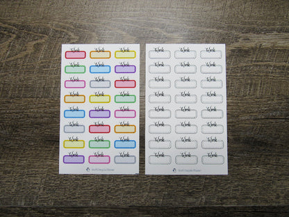 Work Script Box Sticker