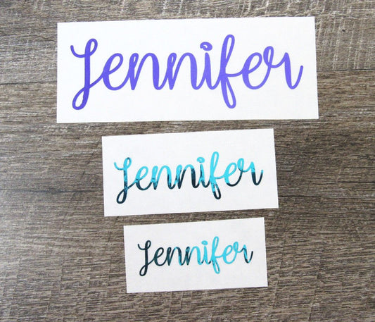 Custom Foiled Name Script Sticker