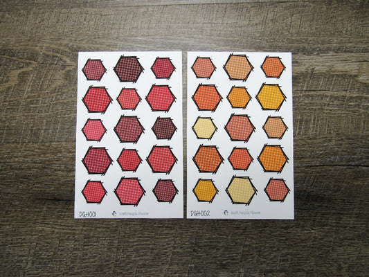 Doodle Grid Hexagons- DGH001-DGH010
