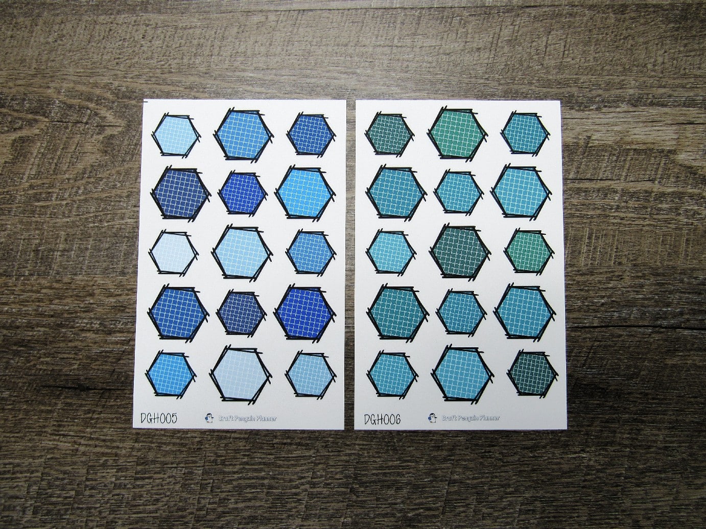 Doodle Grid Hexagons- DGH001-DGH010