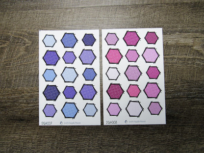 Doodle Grid Hexagons- DGH001-DGH010