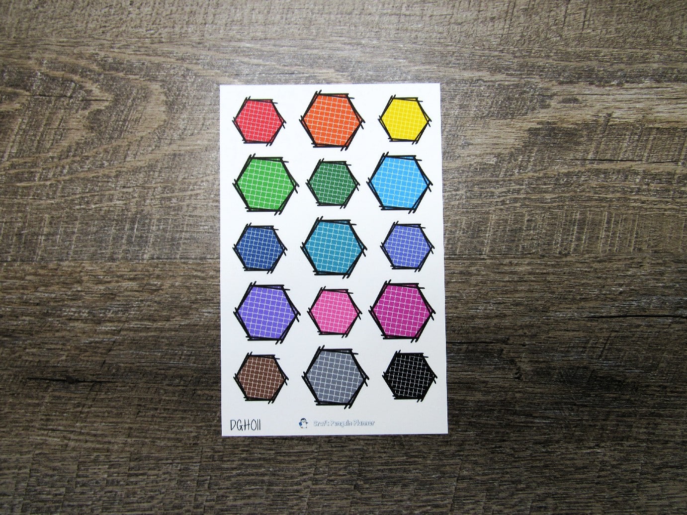 Doodle Grid Hexagons- DGH011