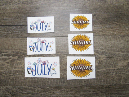 Decorative Months Stickers for Divider Pages