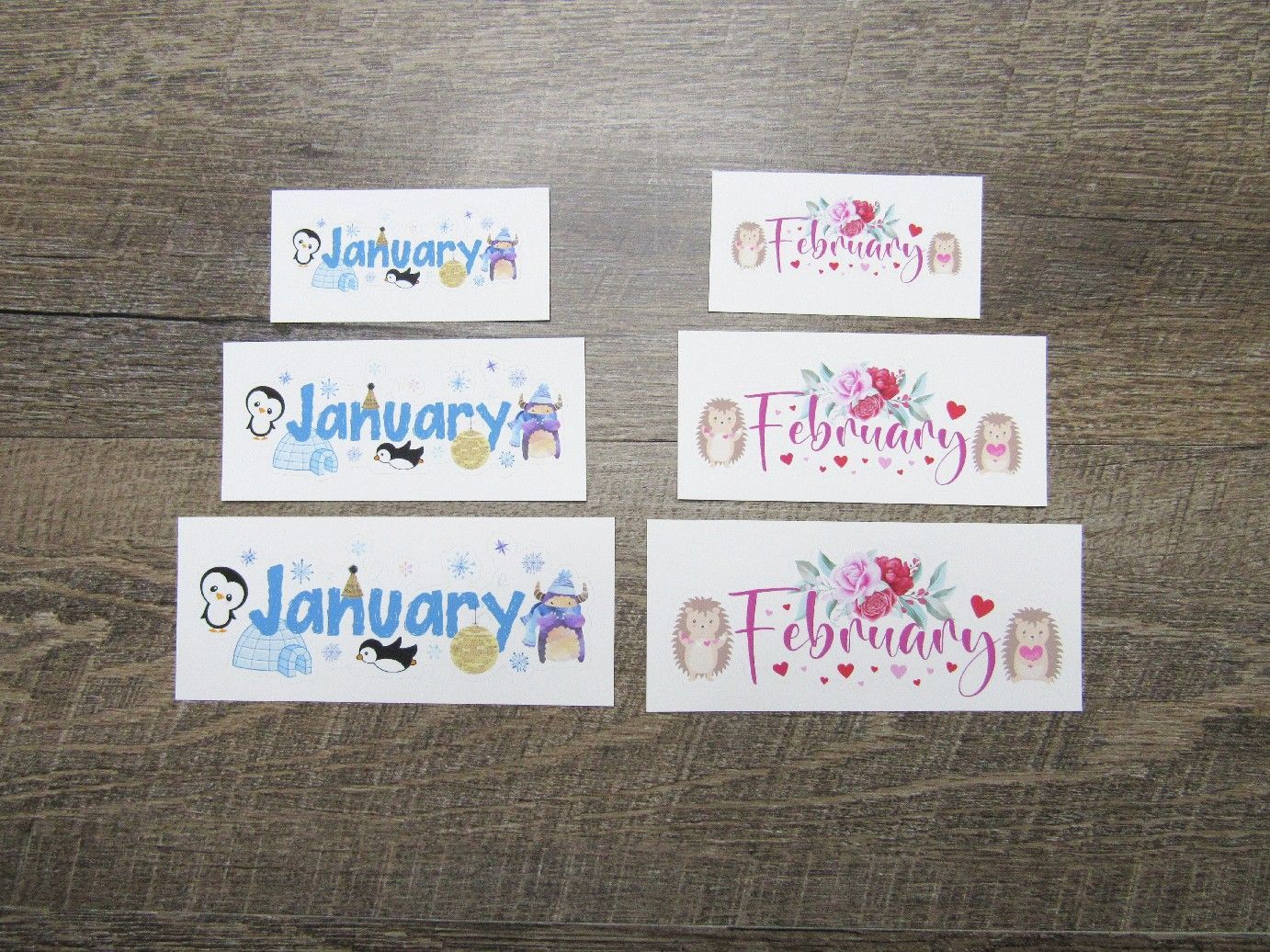Decorative Months Stickers for Divider Pages