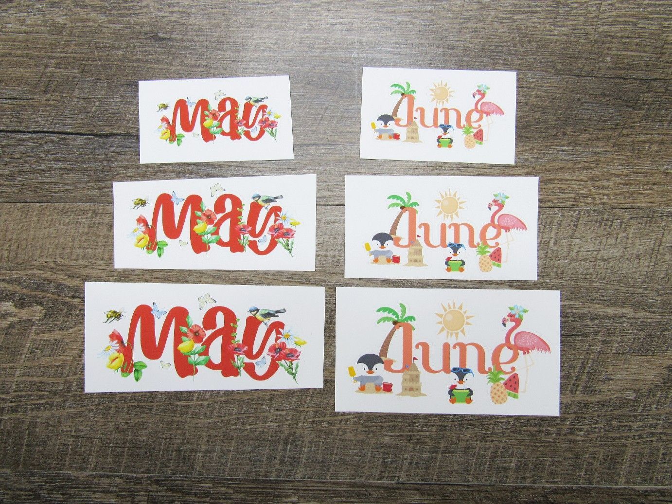 Decorative Months Stickers for Divider Pages