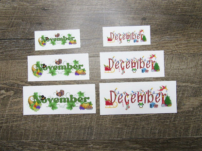Decorative Months Stickers for Divider Pages