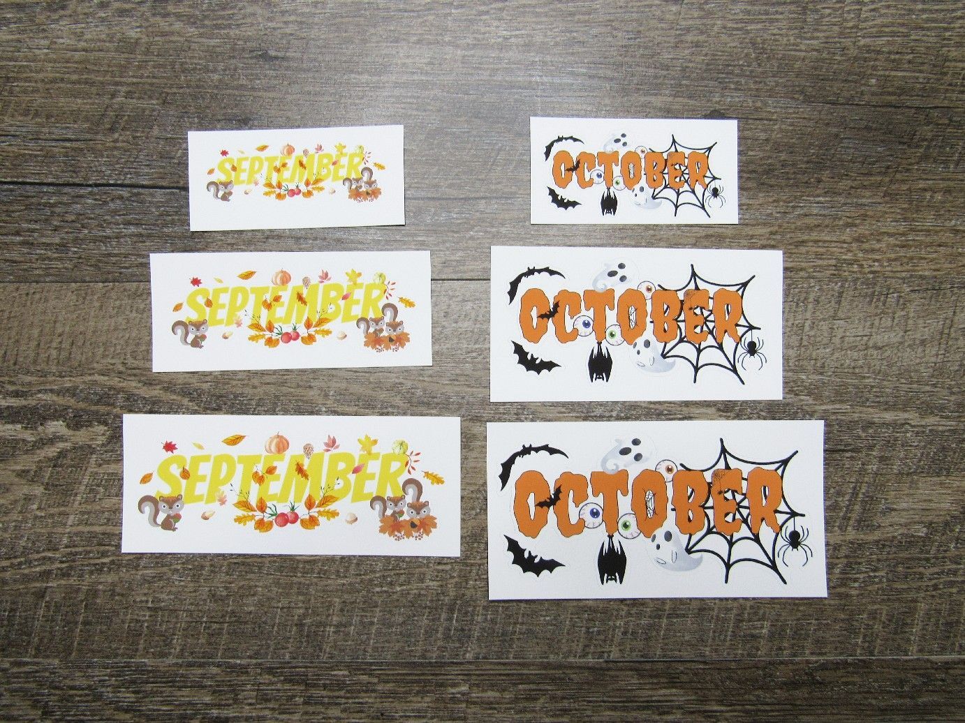 Decorative Months Stickers for Divider Pages