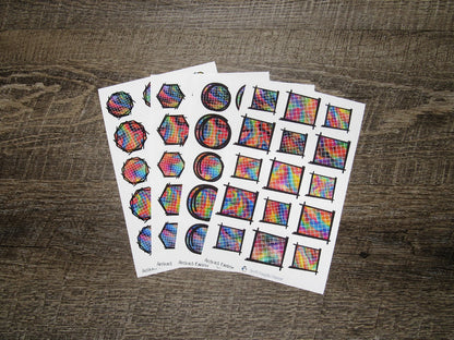 Doodle Grid Shapes- Abstract Rainbow