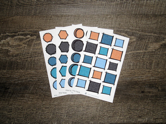 Doodle Grid Shapes- Arctic Friends