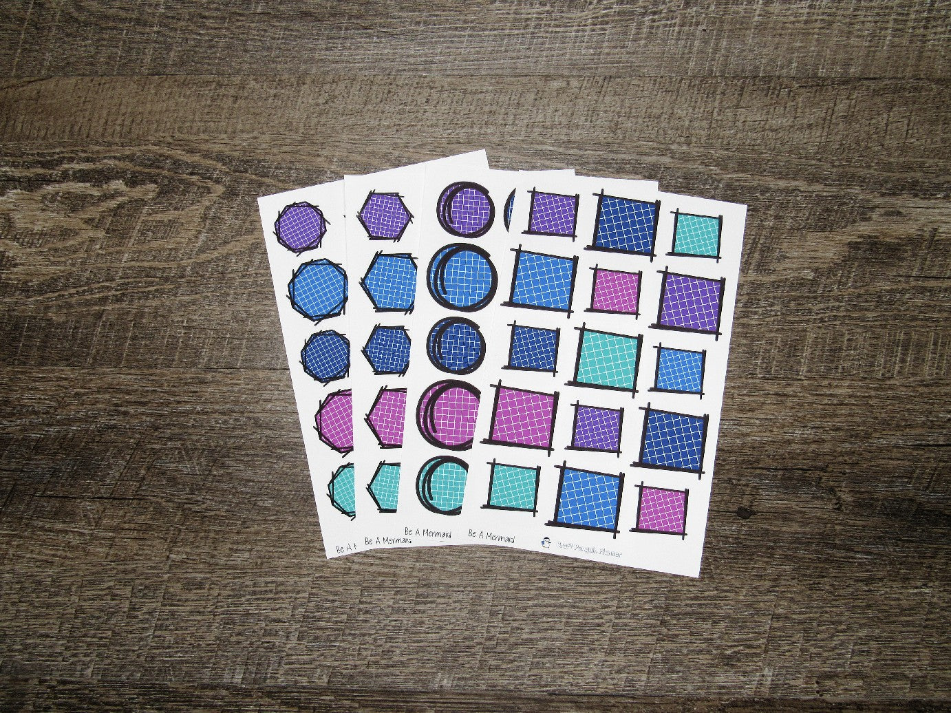 Doodle Grid Shapes- Be A Mermaid