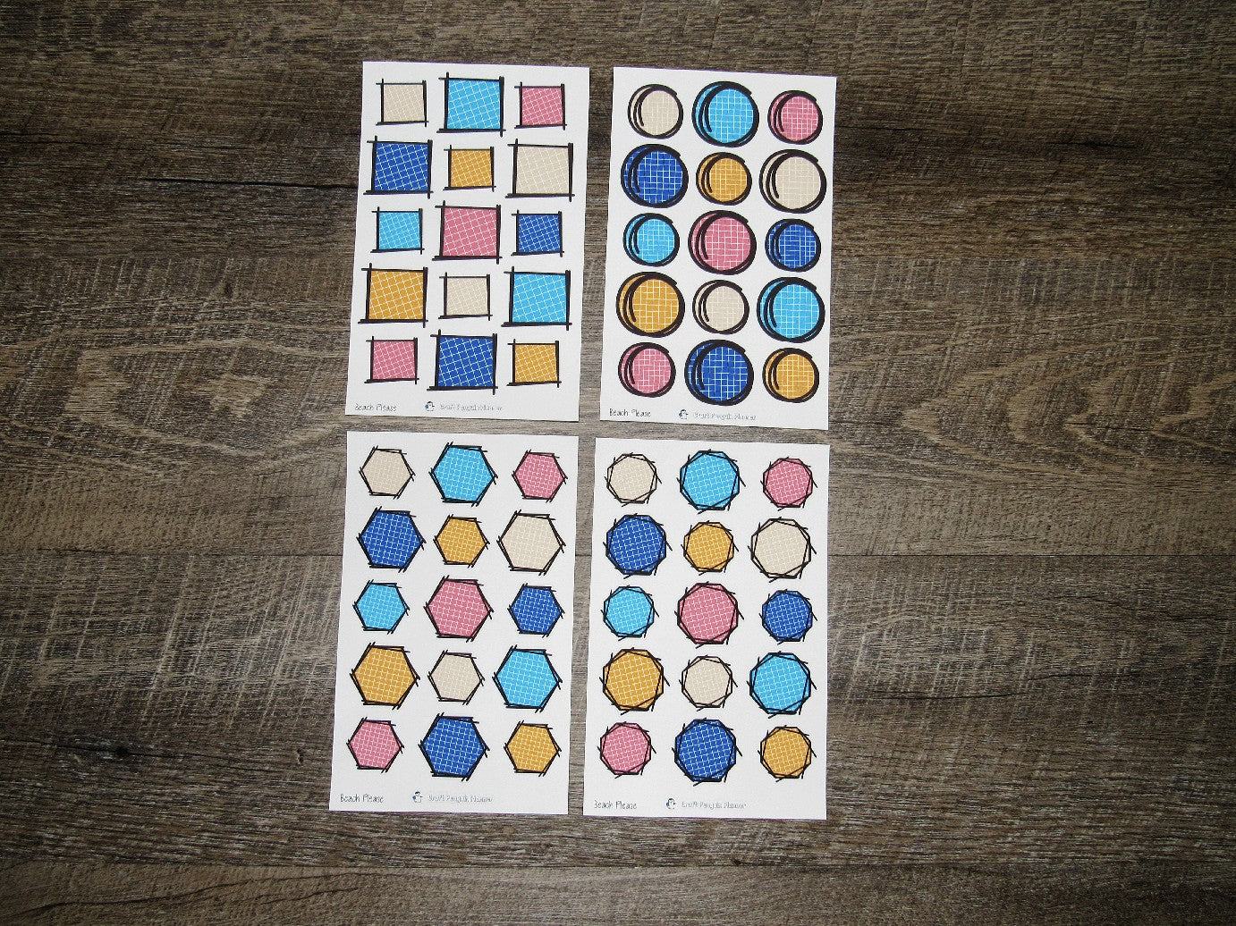 Doodle Grid Shapes- Beach Please