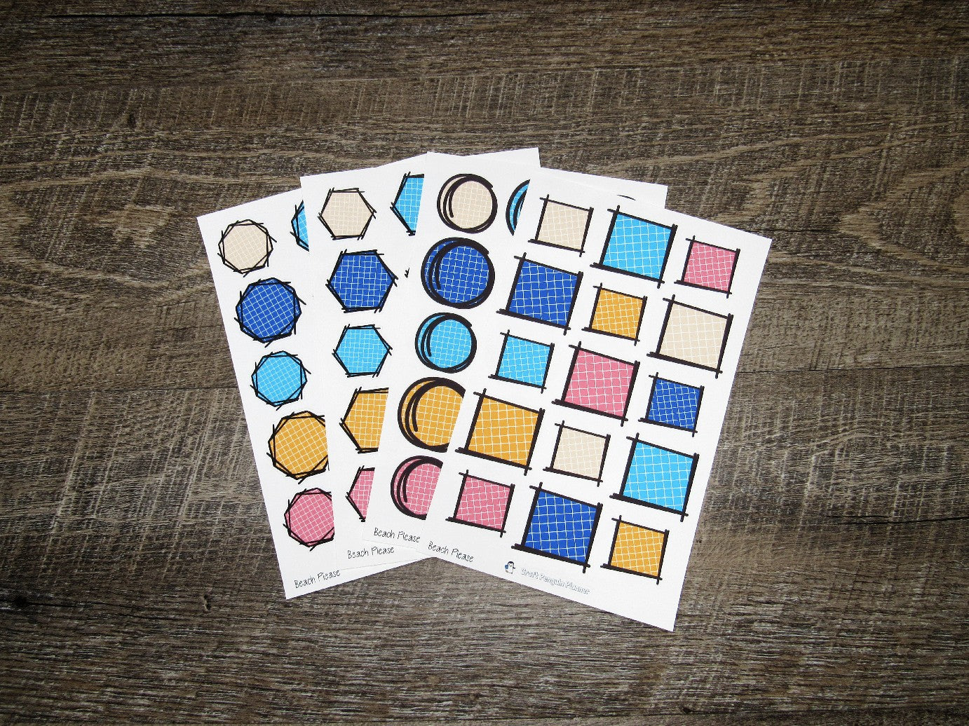 Doodle Grid Shapes- Beach Please