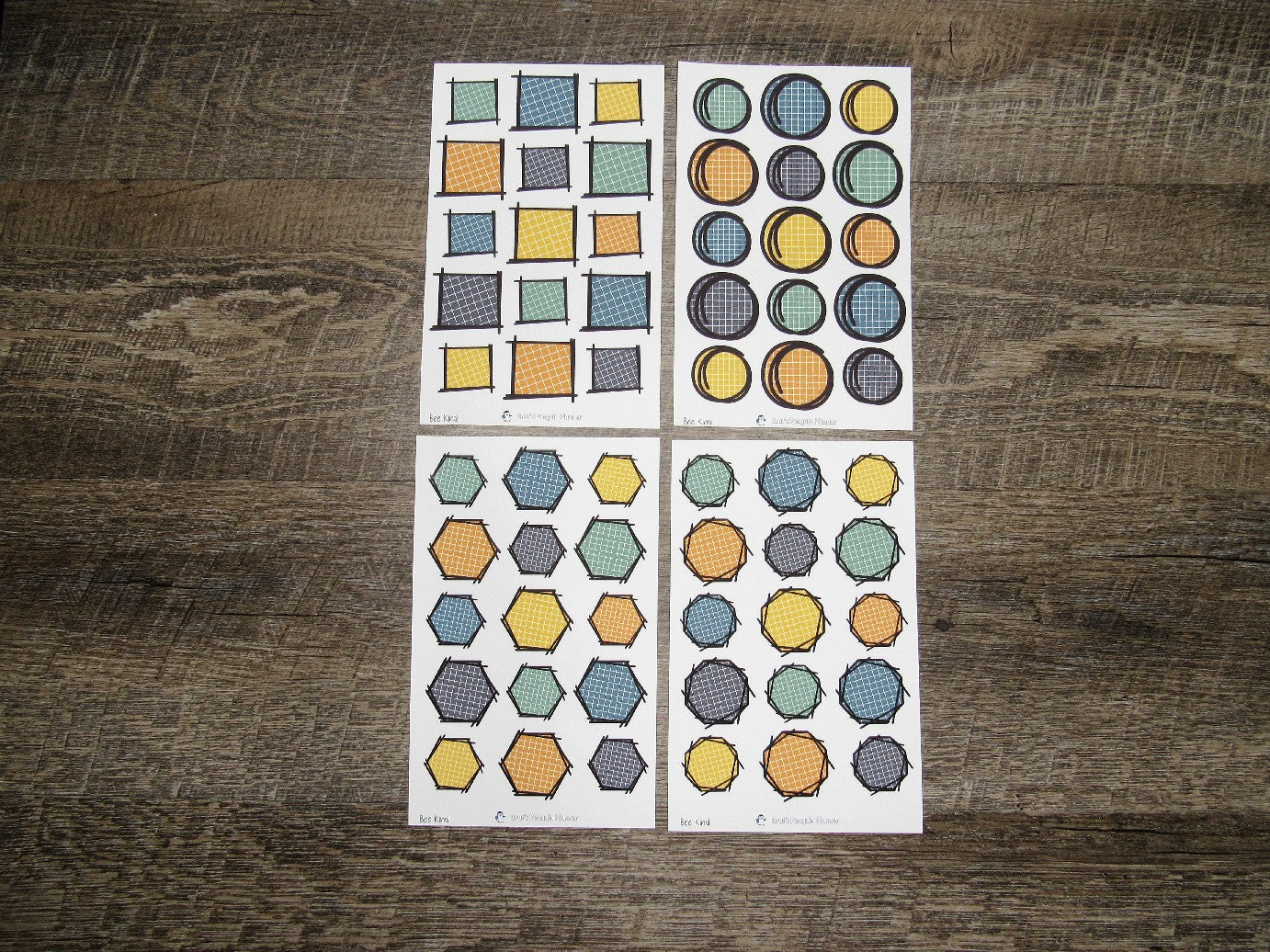 Doodle Grid Shapes- Bee Kind